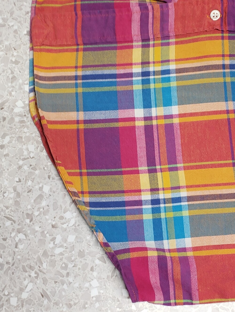 Ralph Lauren Blaire Cotton Multicolor Madras Plaid Short Sleeve Button Down L - Picture 7 of 12